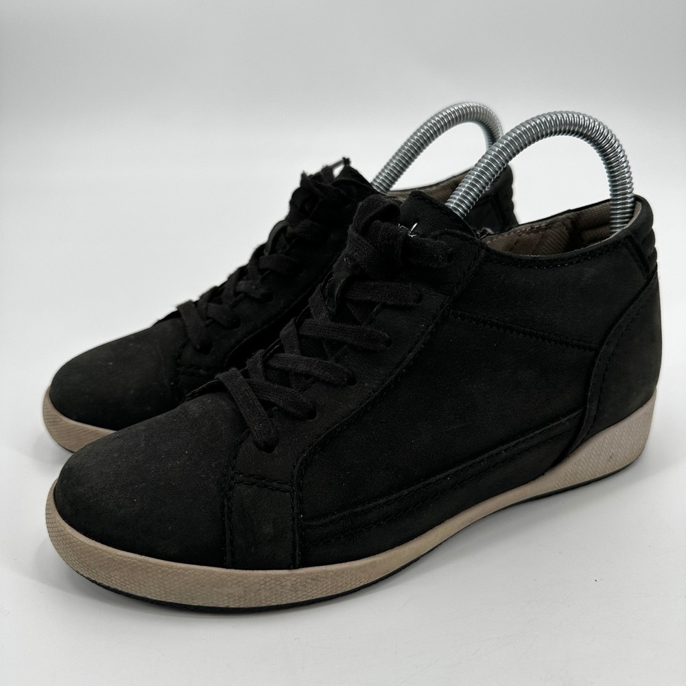 Dansko Black Nubuck Leather High Top Side Zip Sneakers Round Toe Size 36/6 Urban